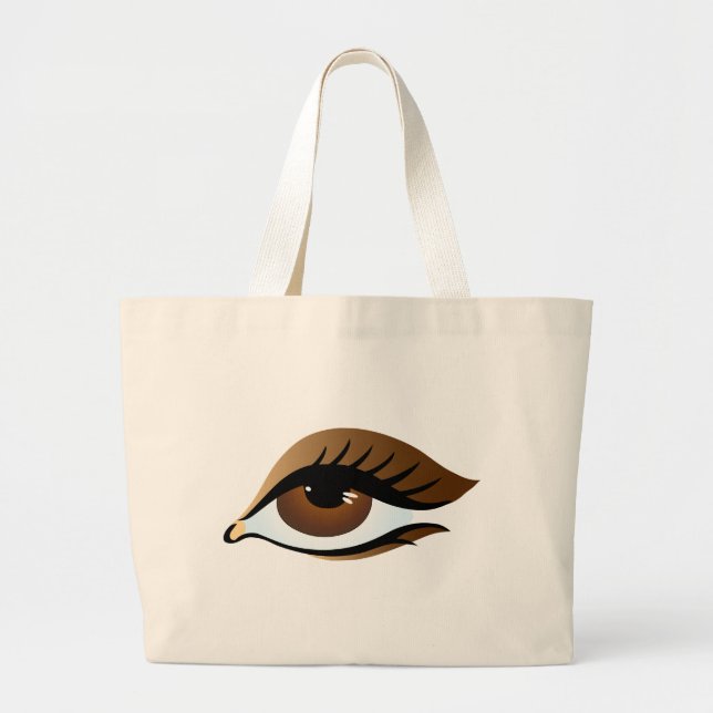 brown eye large tote bag (Front)