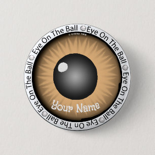 Brown Eye On Ball Golfer 2 Inch Round Button