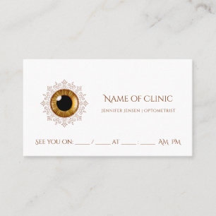 Brown Eye Optometrist Appointment Card