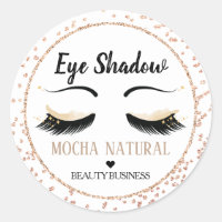 Brown Eye Shadow Glitter Lashes Sticker Label