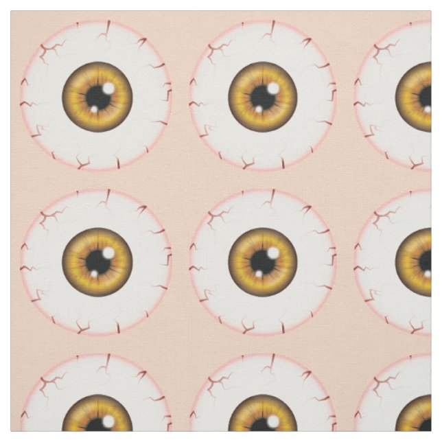 Brown Eyeball Pattern Halloween Bloodshot Eyeball Fabric (Swatch)