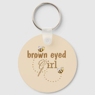 Brown eyed girl keychain