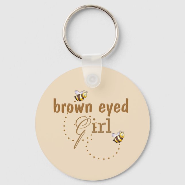 Brown eyed girl keychain (Front)