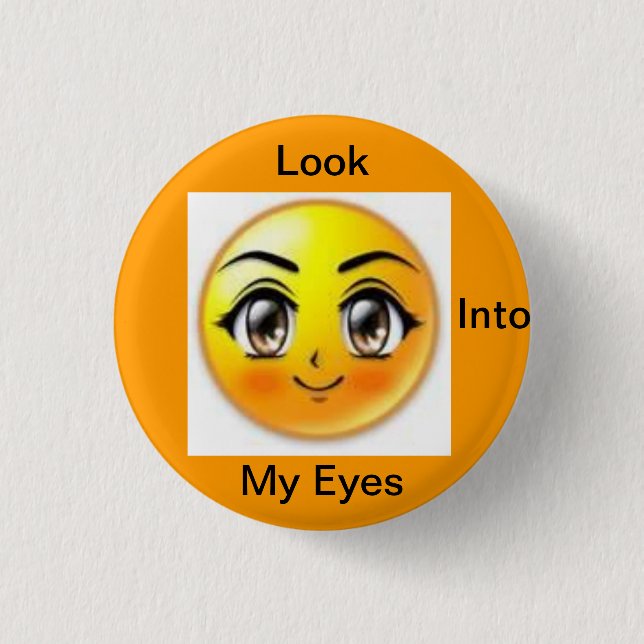 brown eyes 1 inch round button (Front)