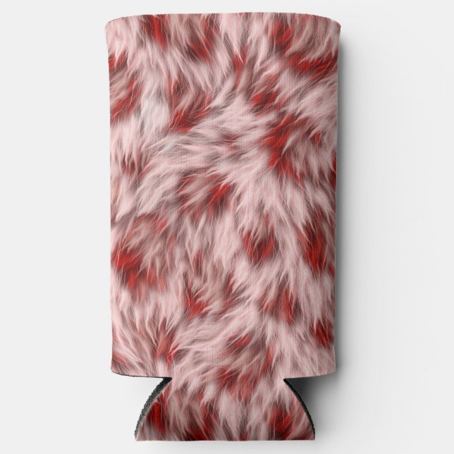 Brown Fabric Texture Fur Design-19797 Seltzer Can Cooler (Front)