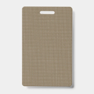 Brown fabric with a repeating vertical pattern of badge