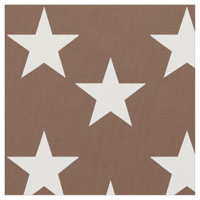 Brown Fabric with White Star Pattern (Close Up)