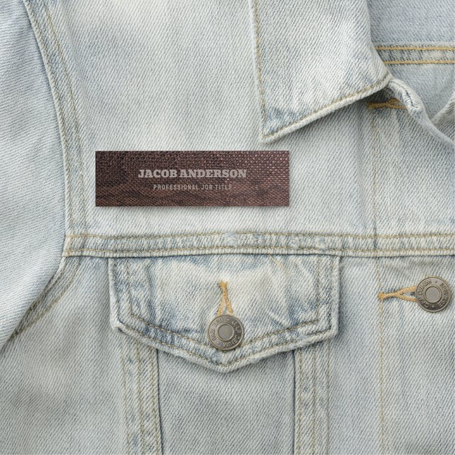 Brown Fake Snakeskin  Name Tag (In Situ)