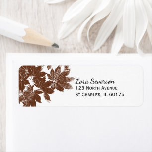 Brown Fall Leaf Stamp Return Address