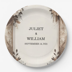 Brown Fall Wood Paperie Recycled Paper Wedding Plate
