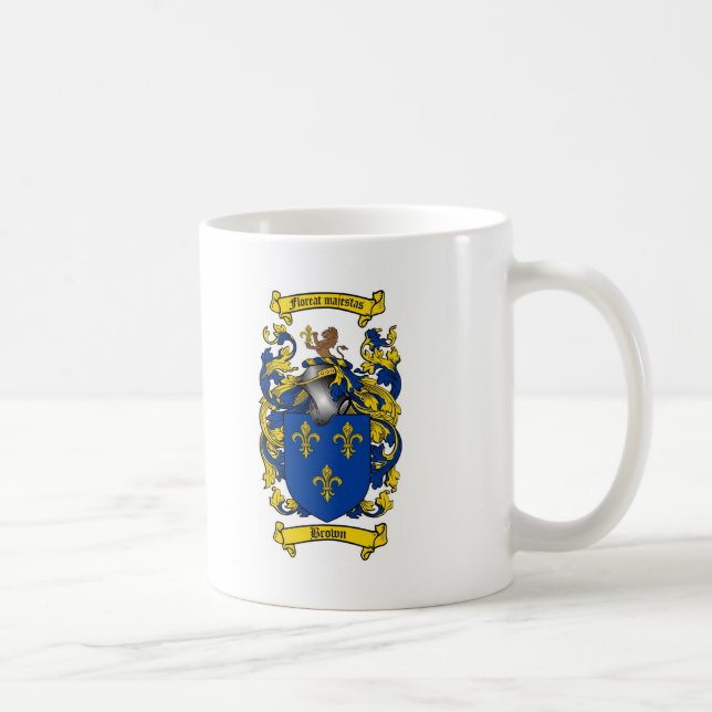 BROWN FAMILY CREST -  BROWN COAT OF ARMS COFFEE MUG (Right)