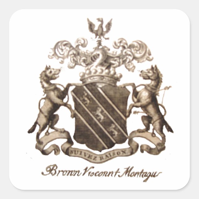 BROWN FAMILY CREST SQUARE STICKER (Front)