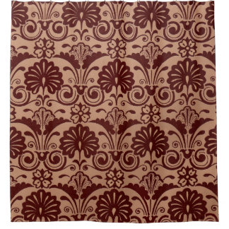 brown fans and fronds print