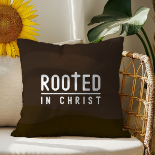 Brown Farmhouse Christian Throw Pillow
