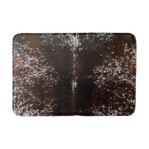 Brown Farmhouse Cow Print Bath Mat