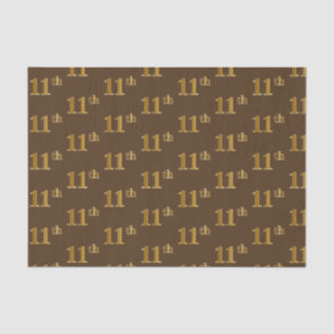 Brown, Faux Gold 11th (Eleventh) Event Tissue Paper