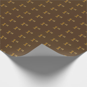 Brown, Faux Gold 1st (First) Event Wrapping Paper