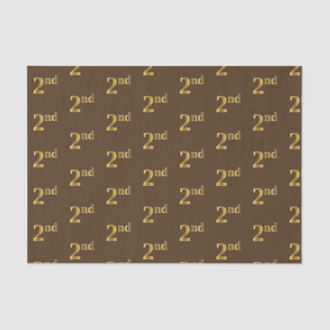 Brown, Faux Gold 2nd (Second) Event Tissue Paper (Front)