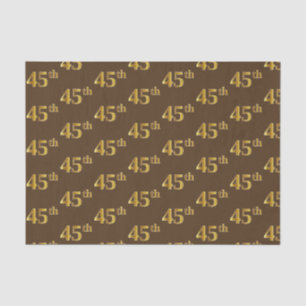 Brown, Faux Gold 45th (Forty-Fifth) Event Tissue Paper