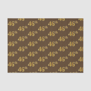 Brown, Faux Gold 46th (Forty-Sixth) Event Tissue Paper