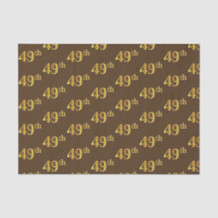 Brown, Faux Gold 49th (Forty-Ninth) Event Tissue Paper