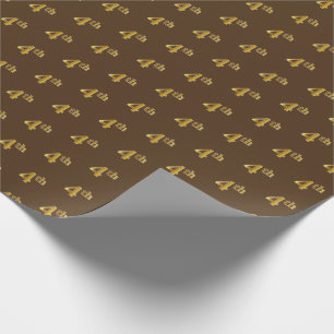 Brown, Faux Gold 4th (Fourth) Event Wrapping Paper