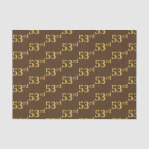 Brown, Faux Gold 53rd (Fifty-Third) Event Tissue Paper