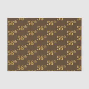 Brown, Faux Gold 56th (Fifty-Sixth) Event Tissue Paper