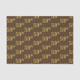 Brown, Faux Gold 59th (Fifty-Ninth) Event Tissue Paper