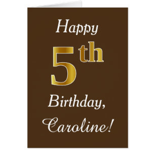 Brown, Faux Gold 5e anniversaire + Nom personnalis