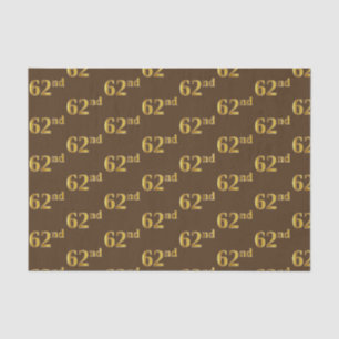 Brown, Faux Gold 62nd (Sixty-Second) Event Tissue Paper