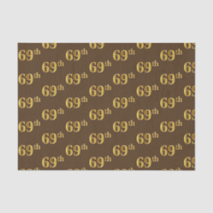 Brown, Faux Gold 69th (Sixty-Ninth) Event Tissue Paper