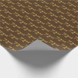 Brown, Faux Gold 72nd (Seventy-Second) Event Wrapping Paper