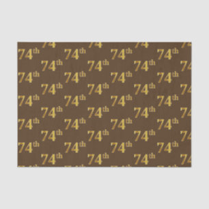 Brown, Faux Gold 74th (Seventy-Fourth) Event Tissue Paper