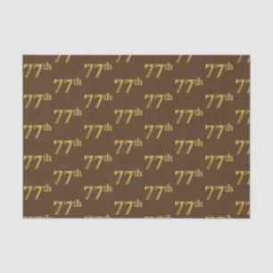 Brown, Faux Gold 77th (Seventy-Seventh) Event Tissue Paper