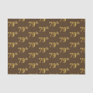 Brown, Faux Gold 79th (Seventy-Ninth) Event Tissue Paper