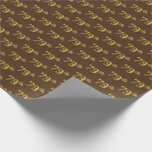 Brown, Faux Gold 79th (Seventy-Ninth) Event Wrapping Paper