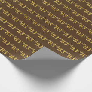 Brown, Faux Gold 83rd (Eighty-Third) Event Wrapping Paper