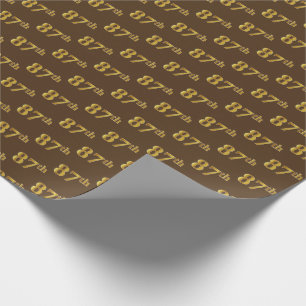 Brown, Faux Gold 87th (Eighty-Seventh) Event Wrapping Paper