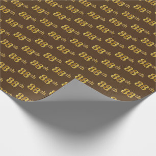 Brown, Faux Gold 88th (Eighty-Eighth) Event Wrapping Paper