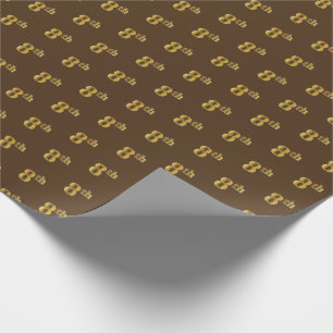 Brown, Faux Gold 8th (Eighth) Event Wrapping Paper