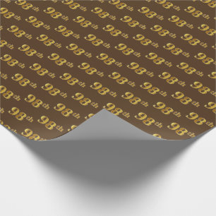 Brown, Faux Gold 98th (Ninety-Eighth) Event Wrapping Paper