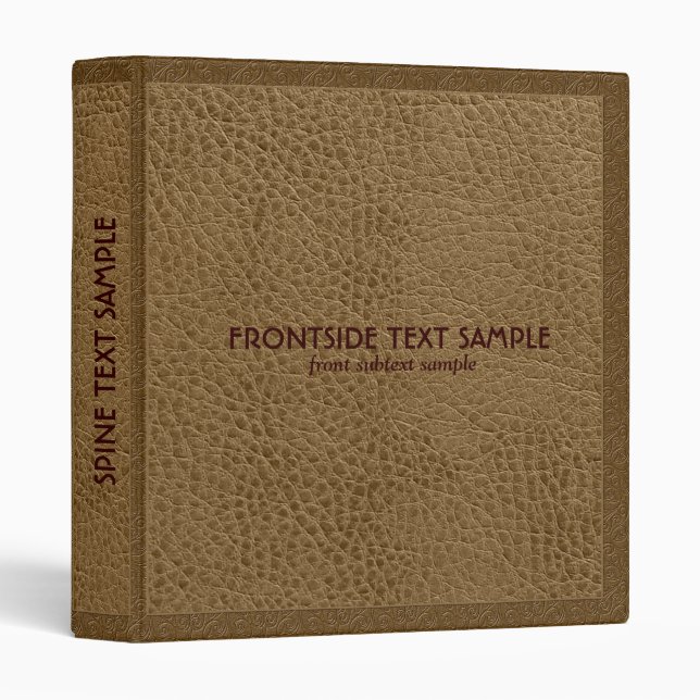 Brown Faux Leather Look Avery Binder (Front/Spine)