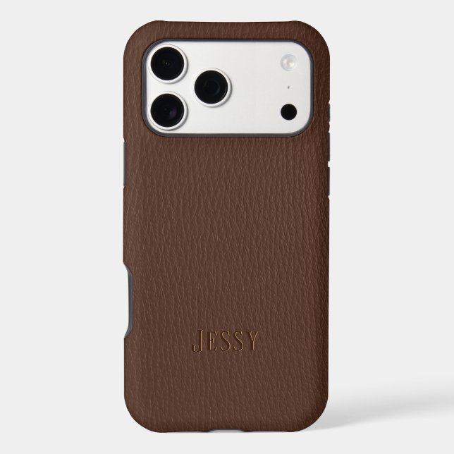 Brown faux leather monogram (Back)
