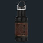 Brown Faux Leather Monogram Groomsman Gift 532 Ml Water Bottle<br><div class="desc">Introducing our elegant and modern water bottle from our exclusive groomsmen gift collection. Featuring brown and black stitched faux leather, this water bottle is not only stylish but also durable enough to withstand even the most rugged outdoor adventures. Each water bottle features a unique monogram of the recipient's initials in...</div>