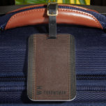 Brown Faux Leather Monogram Groomsman Gift Luggage Tag<br><div class="desc">Introducing our elegant and modern luggage tag from our exclusive groomsmen gift collection. Featuring a brown and black stitched faux leather, this luggage tag is not only stylish but elegant. Each luggage tag features a unique monogram of the recipient's initials in a vintage style, adding a personal touch that makes...</div>