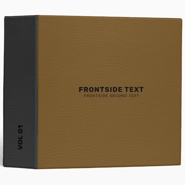 Brown faux leather print binder (Front/Spine)