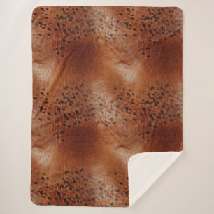 Brown Faux Leather  Sherpa Blanket