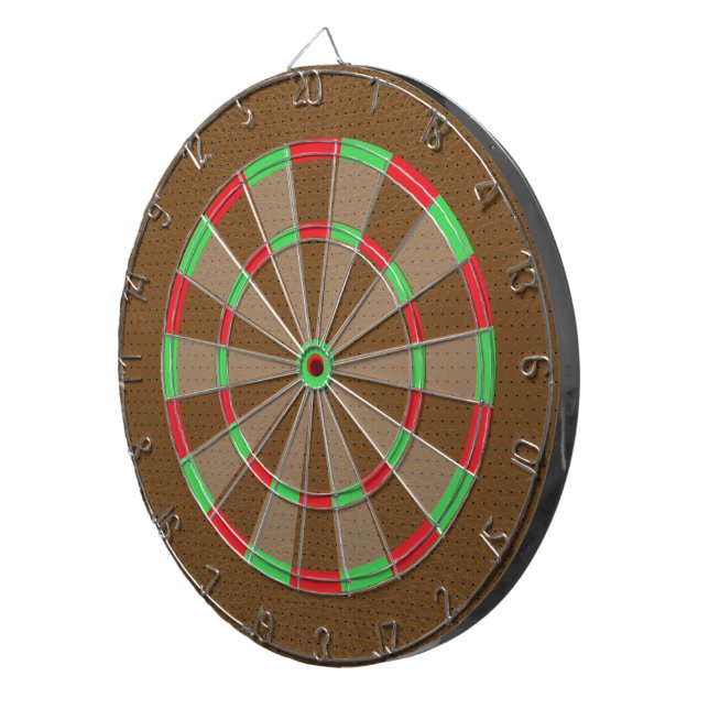 Brown Faux Leather Texture Dartboard (Front Right)