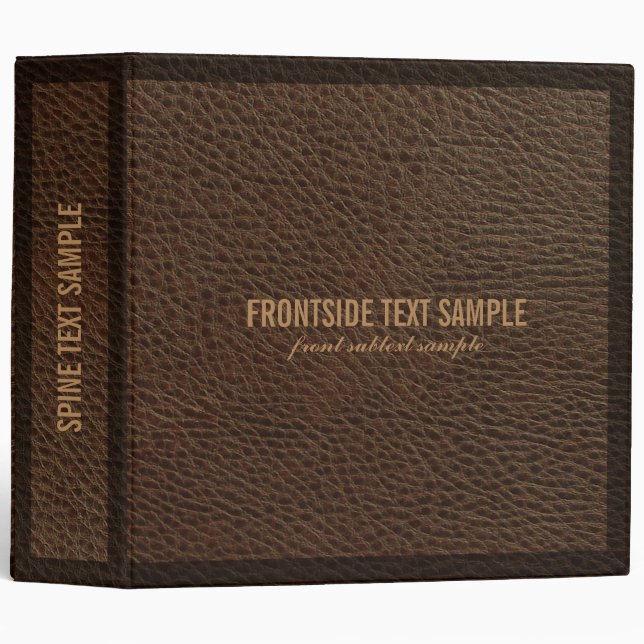 Brown Faux Leather Vintage Look Binder (Front/Spine)